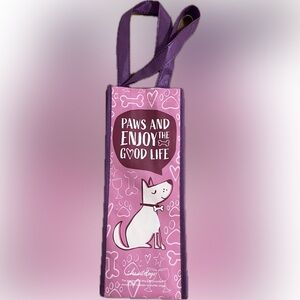 🍄New Wine Bottle Reusable Tote Bag “Paws And Enjoy The Good Life” Pet Dog Bottle